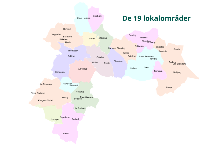 De 19 lokalområder